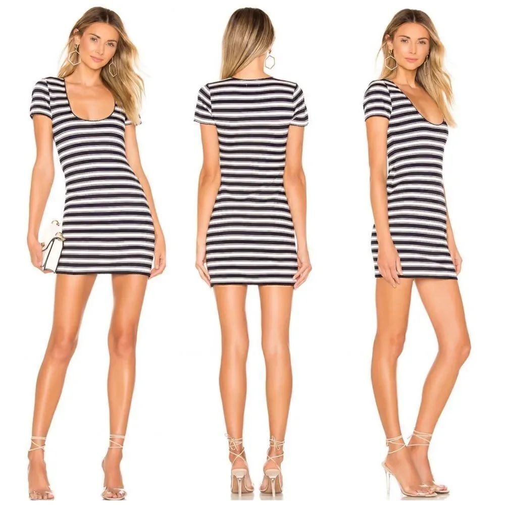 Lovers + Friends Petra Navy, Pink, & White Striped Mini Dress || SZ  M